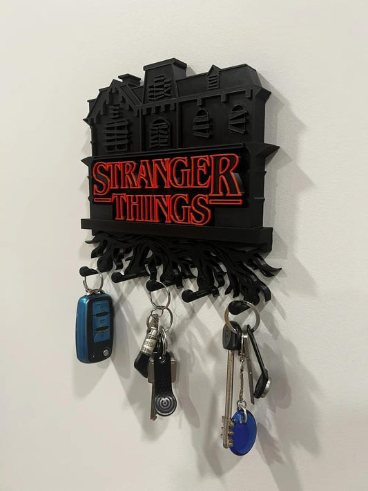 Appendichiavi Stranger Things in stampa 3D Porta chiavi da parete stile horror geek con ganci e fori per fissaggio PLA leggero e resistente regalo per fan